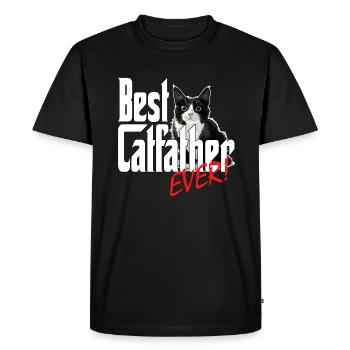 Chat Papa Meilleur Catfather Jamais Fou Chat Père Kitty - T-shirt Premium bio Homme - noir - Devant - Nico (187cm)
