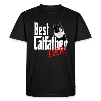 Chat Papa Meilleur Catfather Jamais Fou Chat Père Kitty - T-shirt Premium bio Homme - noir - Devant - Nico (187cm)