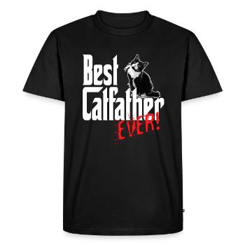 Chat Papa Meilleur Catfather Jamais Fou Chat Père Kitty - T-shirt Premium bio Homme - noir - Devant - Nico (187cm)