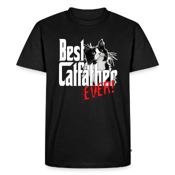 Chat Papa Meilleur Catfather Jamais Fou Chat Père Kitty - T-shirt Premium bio Homme - noir - Devant - Nico (187cm)
