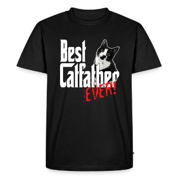 Chat Papa Meilleur Catfather Jamais Fou Chat Père Kitty - T-shirt Premium bio Homme - noir - Devant - Nico (187cm)