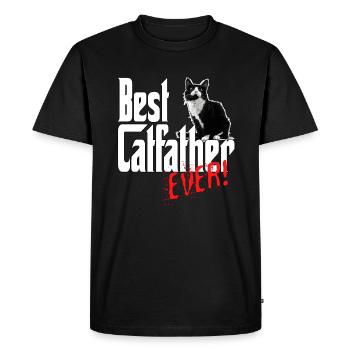 Chat Papa Meilleur Catfather Jamais Fou Chat Père Kitty - T-shirt Premium bio Homme - noir - Devant - Nico (187cm)