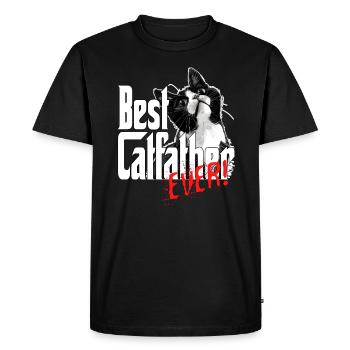 Chat Papa Meilleur Catfather Jamais Fou Chat Père Kitty - T-shirt Premium bio Homme - noir - Devant - Nico (187cm)