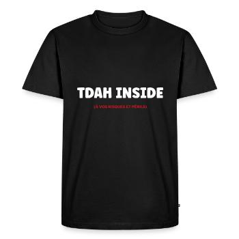 TDAH - T-shirt Premium bio Homme - noir - Devant - Nico (187cm)