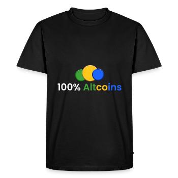 100% Altcoins - T-shirt Premium bio Homme - noir - Devant - Nico (187cm)