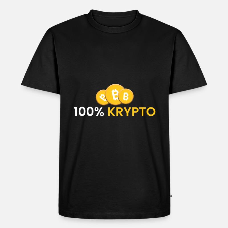 100% Krypto - Männer Premium Bio T-Shirt - Schwarz