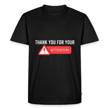 Je vous remercie de votre attention. - T-shirt Premium bio Homme - noir - Devant - Nico (187cm)