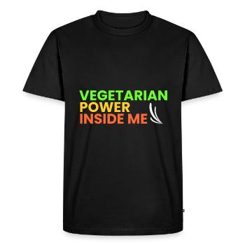 le pouvoir végétarien en moi - T-shirt Premium bio Homme - noir - Devant - Nico (187cm)