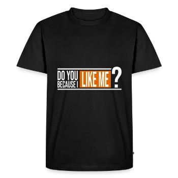 M’aimes-tu bien? - T-shirt Premium bio Homme - noir - Devant - Nico (187cm)