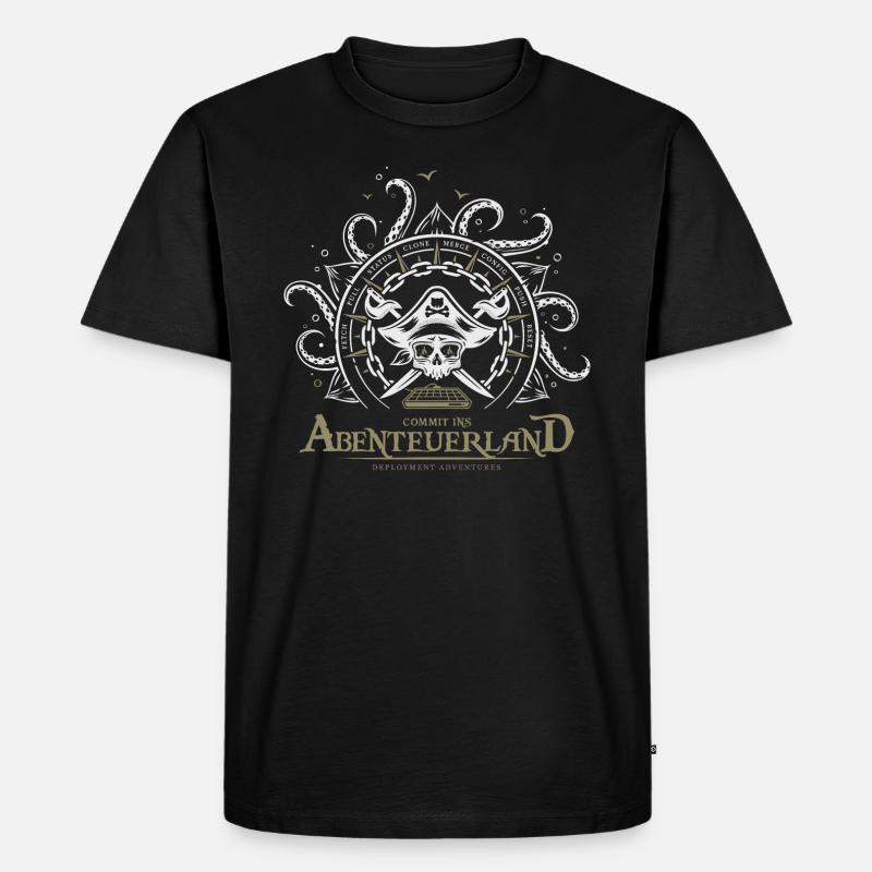 Commit ins Abenteuerland - Männer Premium Bio T-Shirt - Schwarz