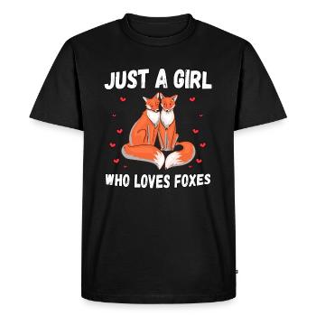 Just A Girl Who Loves Foxes - T-shirt Premium bio Homme - noir - Devant - Nico (187cm)