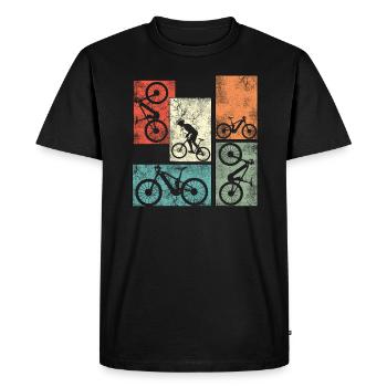 Ebike Cyclisme Retro E Vélo Vélo Batterie Vélo - T-shirt Premium bio Homme - noir - Devant - Nico (187cm)