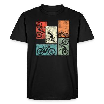 Ebike Cyclisme Retro E Vélo Vélo Batterie Vélo - T-shirt Premium bio Homme - noir - Devant - Nico (187cm)