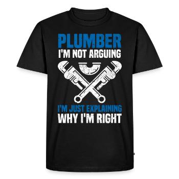 Dictons de plombier - T-shirt Premium bio Homme - noir - Devant - Nico (187cm)