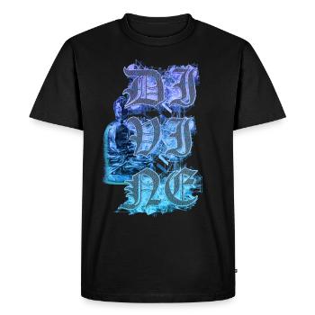 Bouddha divin Géométrie sacrée Abstrait - T-shirt Premium bio Homme - noir - Devant - Nico (187cm)