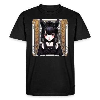 Mysterious Cool Gothic Girl - Men's Premium Organic T-Shirt - black - Front - Nico (187cm)