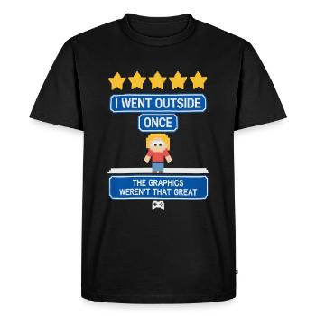 Je suis sorti une fois - joueur - T-shirt Premium bio Homme - noir - Devant - Nico (187cm)