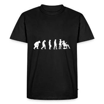 Frisses ciseaux coiffeur evolution femme fille - T-shirt Premium bio Homme - noir - Devant - Nico (187cm)