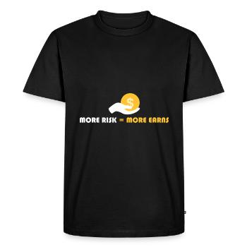 plus de risque = plus de rendement - T-shirt Premium bio Homme - noir - Devant - Nico (187cm)