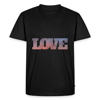 Nuages dans l’inscription amour - T-shirt Premium bio Homme - noir - Devant - Nico (187cm)