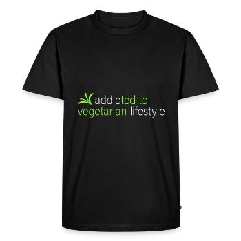accro au mode de vie végétarien - T-shirt Premium bio Homme - noir - Devant - Nico (187cm)
