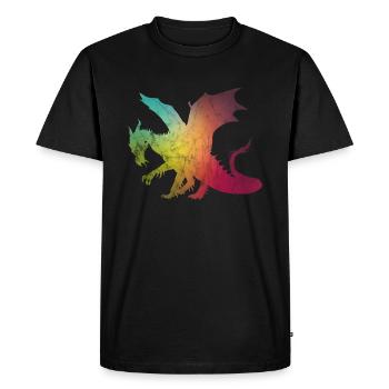 Dragon floue - cadeau de dragon fantastique conte de fées - T-shirt Premium bio Homme - noir - Devant - Nico (187cm)