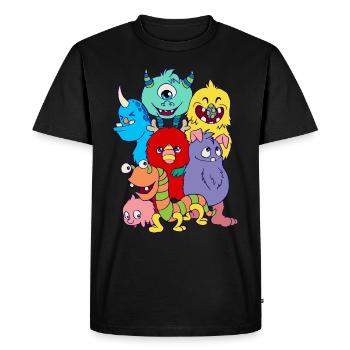 Geschenkidee Monster Design Geburtstag Halloween - Männer Premium Bio T-Shirt - Schwarz - Vorne - Nico (187cm)