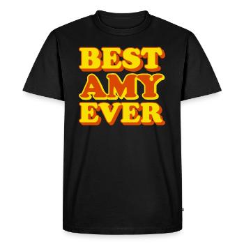 Amy First Name Funny Gift - Men's Premium Organic T-Shirt - black - Front - Nico (187cm)