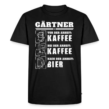 My daily routine as a gardener - Men's Premium Organic T-Shirt - black - Front - Nico (187cm)
