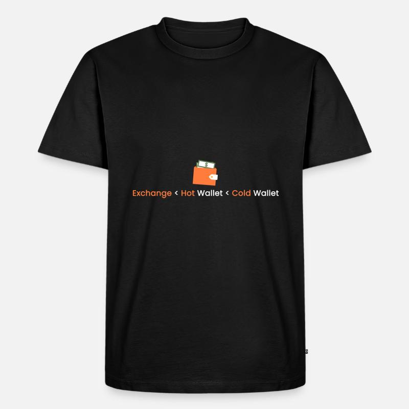 Umtausch < Hot Wallet < Cold - Männer Premium Bio T-Shirt - Schwarz