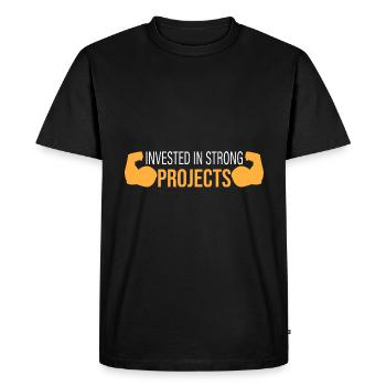 Investi dans des projets solides - T-shirt Premium bio Homme - noir - Devant - Nico (187cm)