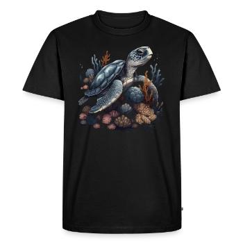 Turtle Animal Corals - Men's Premium Organic T-Shirt - black - Front - Nico (187cm)