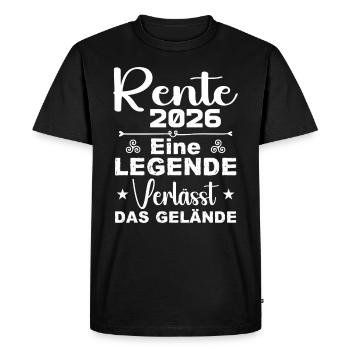 Pension 2026 - Une légende quitte le site - T-shirt Premium bio Homme - noir - Devant - Nico (187cm)