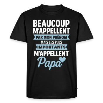 Papa Le plus important idée cadeau fête des pères - T-shirt Premium bio Homme - noir - Devant - Nico (187cm)