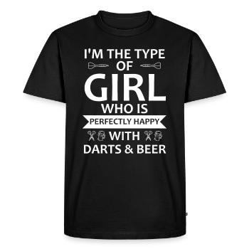 Fille de fléchettes - bière et fléchettes, femme, cadeau - T-shirt Premium bio Homme - noir - Devant - Nico (187cm)