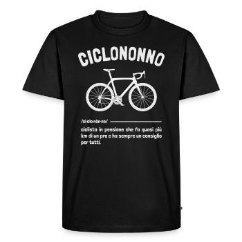 Cyclonono Phrases Drôle Vélo Grand-père Cycliste - T-shirt Premium bio Homme - noir - Devant - Nico (187cm)