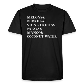 Fruit Fruits Idée cadeau Melon Mangue Fruit - T-shirt Premium bio Homme - noir - Devant - Nico (187cm)