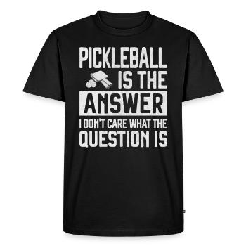 Pickleball phrase drôle Gift Pickleballer - T-shirt Premium bio Homme - noir - Devant - Nico (187cm)