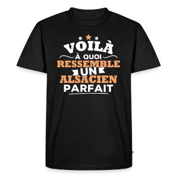 Voilà à quoi ressemble un alsacien parfait - T-shirt Premium bio Homme - noir - Devant - Nico (187cm)