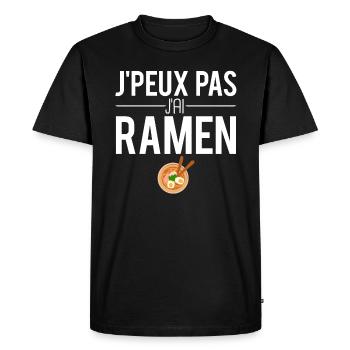 J'peux pas j'ai ramen nourriture japonaise - T-shirt Premium bio Homme - noir - Devant - Nico (187cm)