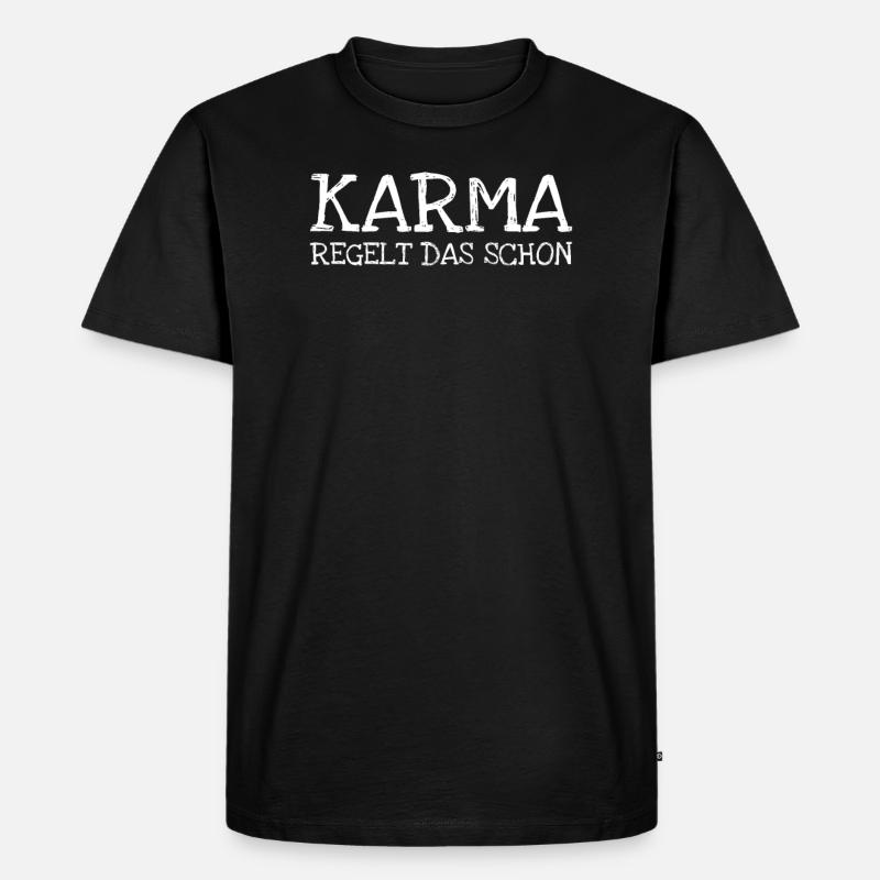 Karma Regelt Das Schon - Männer Premium Bio T-Shirt - Schwarz