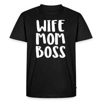 Femme maman patron - T-shirt Premium bio Homme - noir - Devant - Nico (187cm)