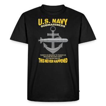 Soldat de l'armée patriote des sous-marins de la marine américaine - T-shirt Premium bio Homme - noir - Devant - Nico (187cm)