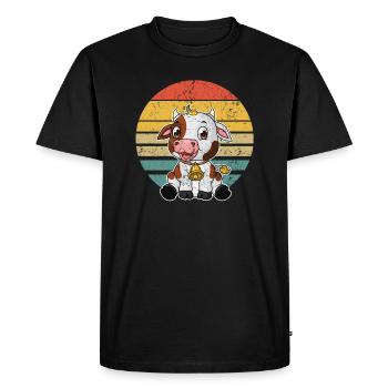 Vaches Vaches Vaches Ferme Laitières Agriculteurs Agriculteurs - T-shirt Premium bio Homme - noir - Devant - Nico (187cm)