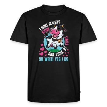 Vaches Vaches Vaches Ferme Laitières Agriculteurs Agriculteurs - T-shirt Premium bio Homme - noir - Devant - Nico (187cm)