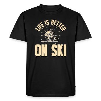Ski Sports d'hiver vacances hiver après ski cadeau - T-shirt Premium bio Homme - noir - Devant - Nico (187cm)