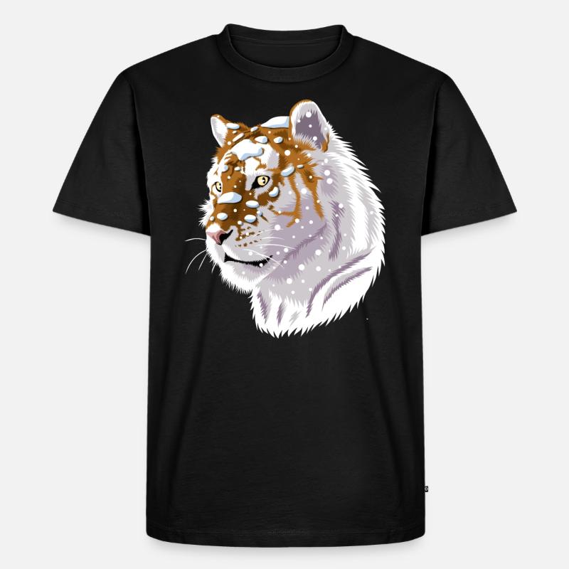 Sibirischer Schneetiger - Männer Premium Bio T-Shirt - Schwarz