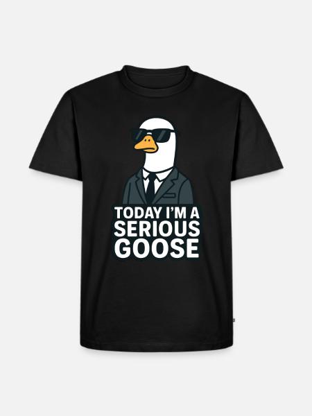 Serious goose - Männer Premium Bio T-Shirt - Schwarz