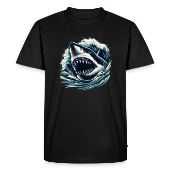 Mangeur d’hommes - T-shirt Premium bio Homme - noir - Devant - Nico (187cm)