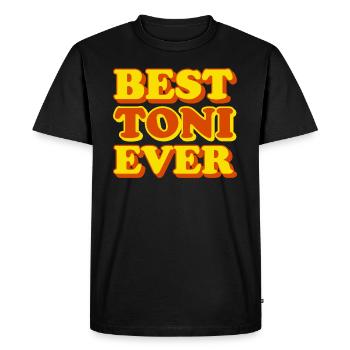 Toni First Name Funny Gift - Men's Premium Organic T-Shirt - black - Front - Nico (187cm)